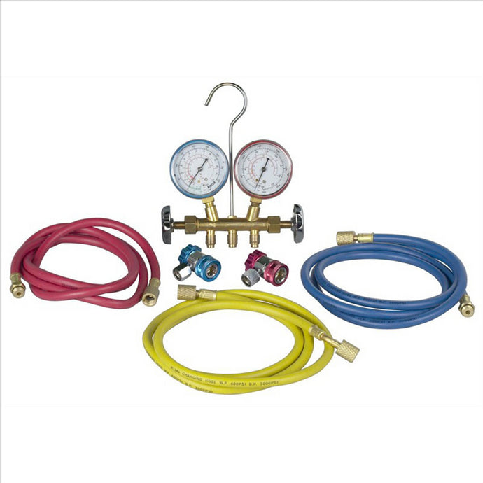 Robinair R134 brass manifold and Hose Set