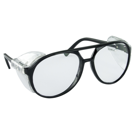 SAS Safety Classic Style Safe Glasses; Black Frame w/ Clear Lens
