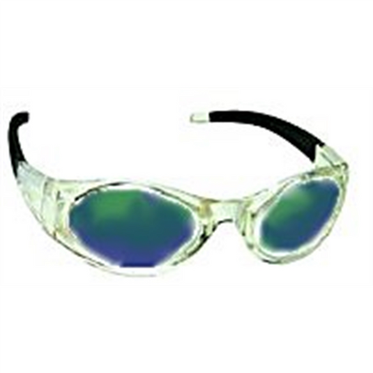 SAS Safety Stingers High Impact Safe Glasses; w/ Clear Frames/Blue Mirrored Lens