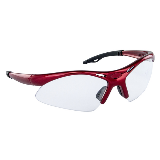 Diamondback Safe Glasses w/ Red Frame and Clear Lens