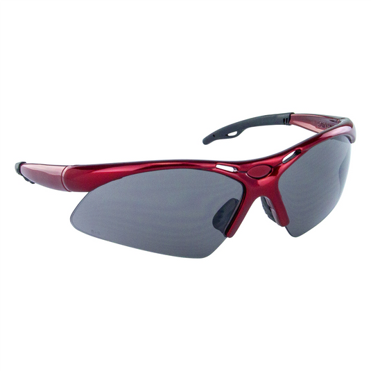 SAS Safety Diamondback Safe Glasses w/ Red Frame and Shade Lens