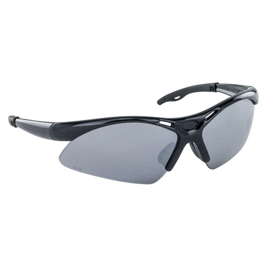 SAS Safety Diamondback Safe Glasses w/ Black Frame and Smoke Mirror Lens