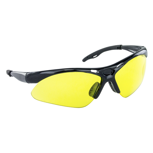 SAS Safety Diamondback Safe Glasses w/ Black Frame and Yellow Lens