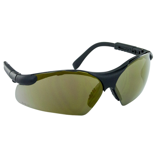 SAS Safety Sidewinders Safe Glasses w/ Black Frame and Gold Mirror Lens in Polybag