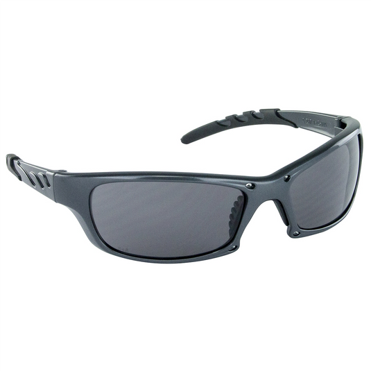 SAS Safety GTR High-Impact Charcoal Frame Poly Shade Gray Lens Safe Glasses; Eye Protection; in Polybag