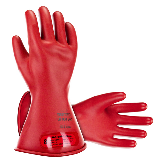SAS Safety 1-pr of Class 0 Type I Electric Service Gloves; L