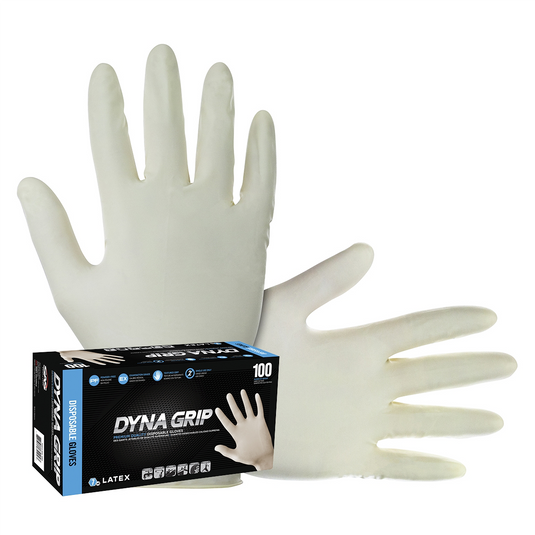 SAS Safety 100-pk of Dyna Grip PF Latex Disp. Gloves; S