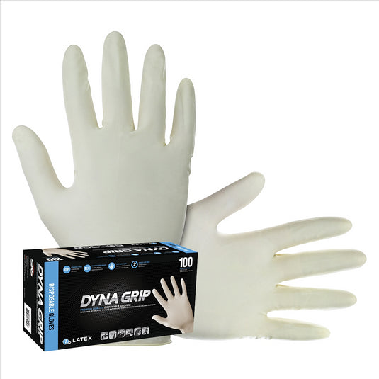 100-pk of Dyna Grip PF Exam Grade Gloves; L