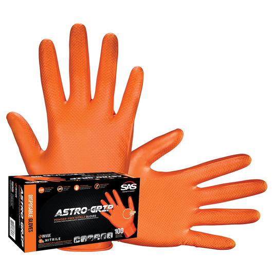 Box of 100 Astro-Grip Dual-Sided Scale Grip Latex-Free Disp. Gloves; M