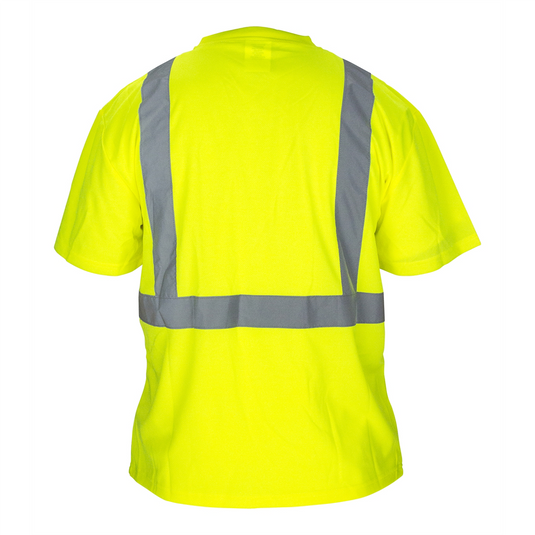 SAS Safety BLACK BOTTOM T-SHIRT; CLASS 2  YELLOW WITH 2"" REFL