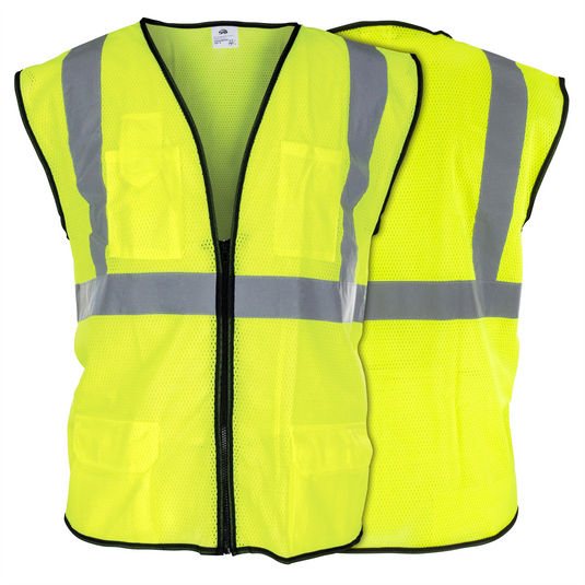 SAS Safety Class-2 Type R Hi-Viz Orange Saft.ey Surveyor's Vest; XL