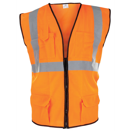 SAS Safety Class-2 Orange Surveyor's Vest; L