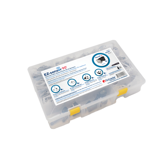 Schrader 90� EZ-sensor Service Pack Assortment; Containing 4 90� EZ-sensors and 8 each of 4 valve variations (Straight Silver; Angled Silver; Straight Black; Angled Black)