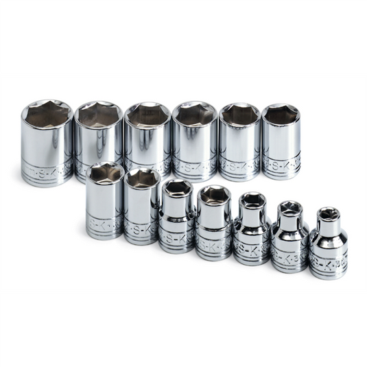 S K Hand Tools SOCKET SET 3/8IN. DRIVE 13PC METRIC STD 6 POINT