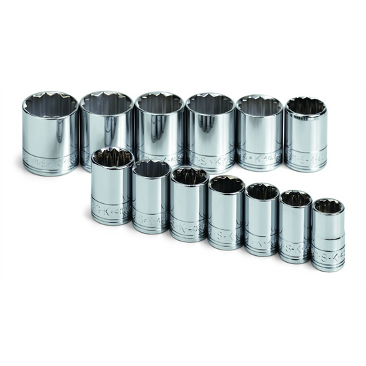 S K Hand Tools Set Skt 1/2dr Std 12pt Mt 13pc