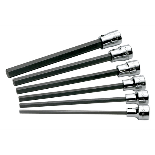 S K Hand Tools SOCKET HEX BIT SET 3/8IN. DRIVE 6PC METRIC LONG