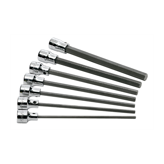 S K Hand Tools SOCKET HEX BIT SET 3/8IN. DRIVE 7PC SAE LONG