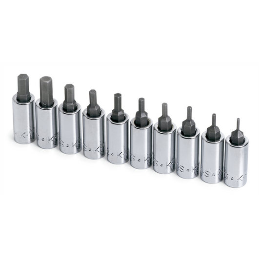 S K Hand Tools SOCKET HEX BIT SET 1/4IN. DRIVE 10PC 1/16 -1/4IN