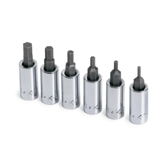 S K Hand Tools SOCKET HEX BIT SET 1/4IN. DRIVE 6PC 2MM TO 6MM
