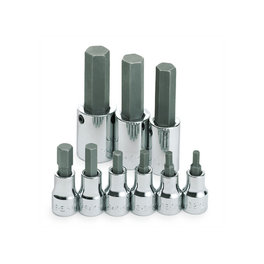 S K Hand Tools SOCKET HEX BIT SET 3/8IN. DRIVE 9PC SAE