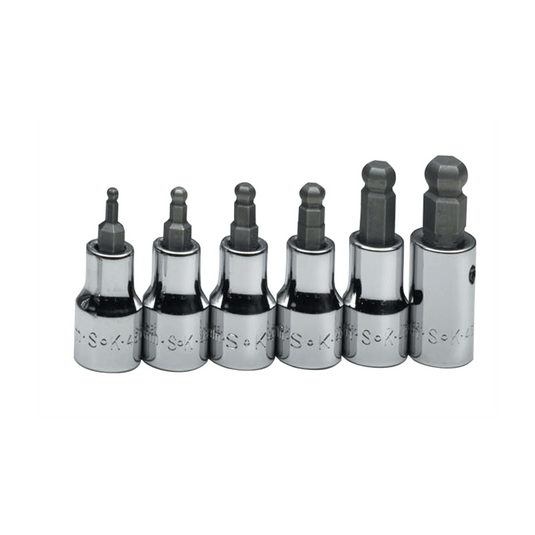 S K Hand Tools BALL HEX BIT SKT SET 6PC MET