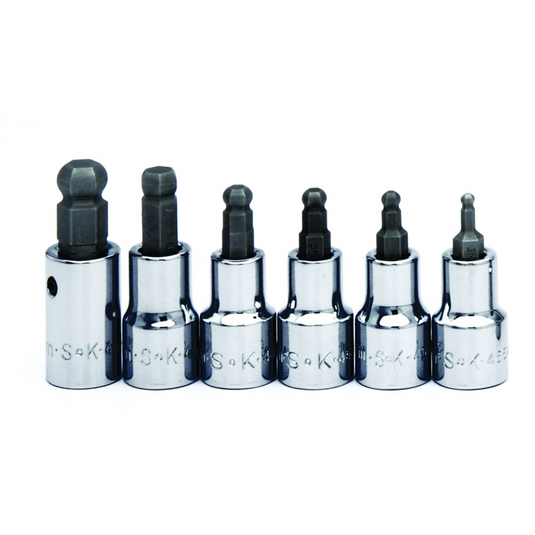 S K Hand Tools Set Skt Bit 3/8dr Fr Ball 6pc