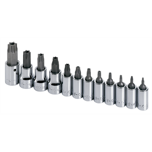 S K Hand Tools SOCKET SET TORX TAMPERPROOF 12PC 1/4 & 3/8IN. DR
