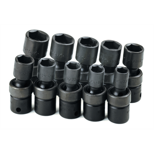 S K Hand Tools SOCKET SET IMPACT FLEX 3/8DR 10PC METRIC 6 POINT