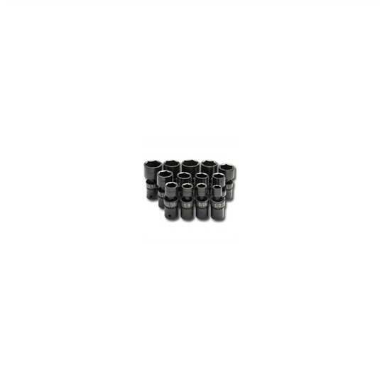 S K Hand Tools SOCKET SET IMPACT FLEX 1/2IN. DR 13PC SAE STD 6 PT