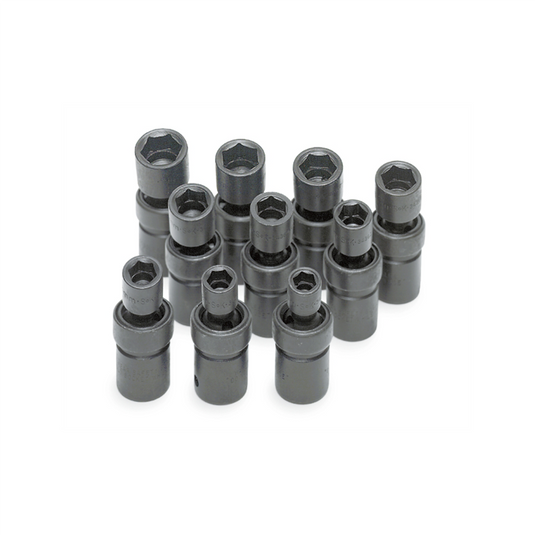 S K Hand Tools SOCKET SET IMPACT FLEX 1/2IN. DR 10PC MET STD 6 PT
