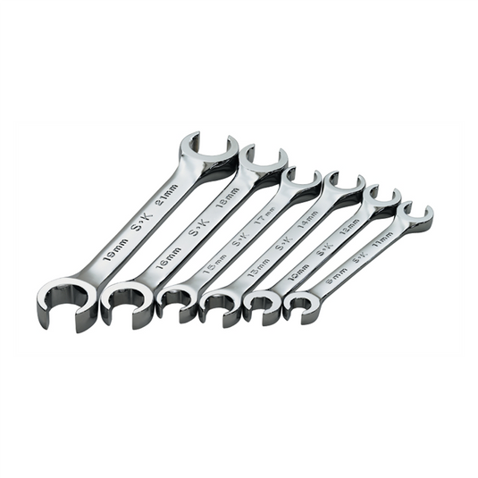 S K Hand Tools WRENCH SET FLARE NUT 6PC METRIC HI POLISH