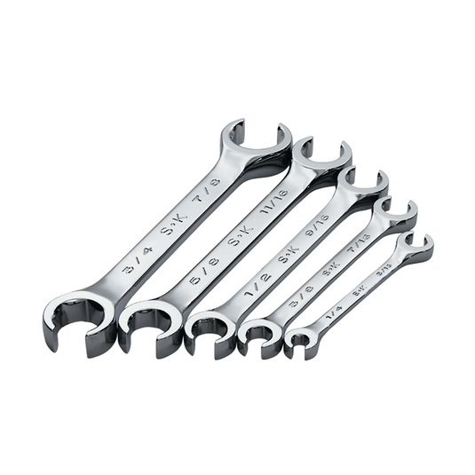 S K Hand Tools WRENCH SET FLARE NUT 5 PC SAE HI POLISH