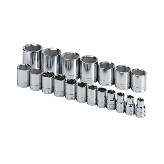 S K Hand Tools SOCKET SET 1/2IN. DRIVE 19PC SAE 6 POINT