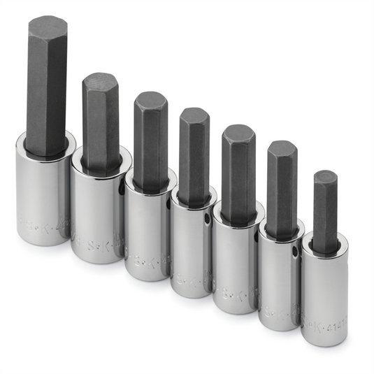 S K Hand Tools 7PC MET HEX BIT SCK SET