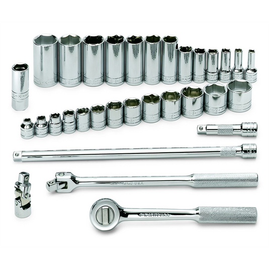 S K Hand Tools Set Skt 3/8Dr 6Pt Fr32Pc