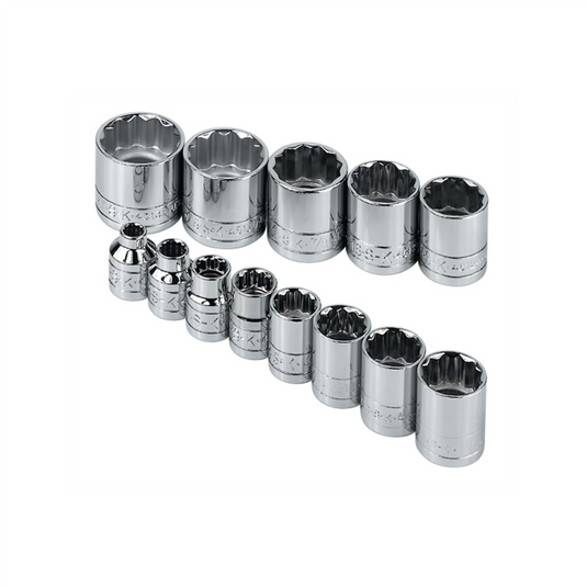 S K Hand Tools SOCKET SET 3/8IN. DRIVE 13PC SAE STD 12 POINT