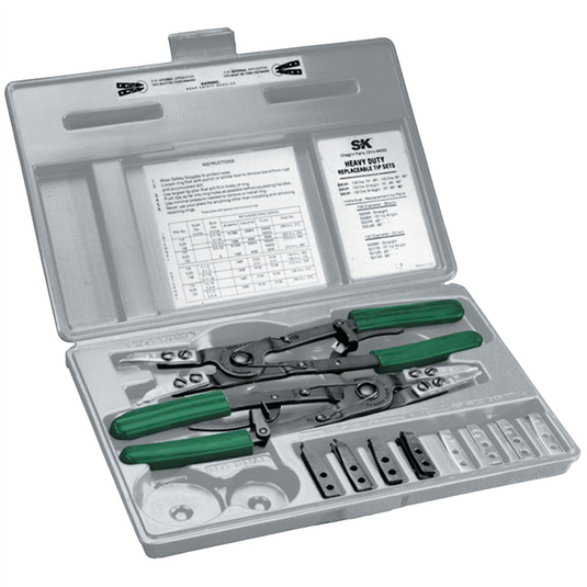 S K Hand Tools 2 PC SET REPLACABLE TIP RETAINING RING PLIERS