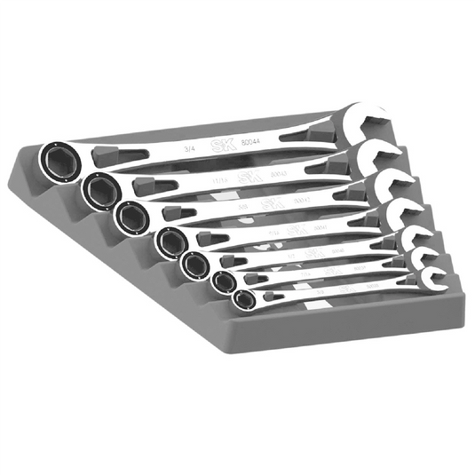 S K Hand Tools 7PC 3/8 to 3/4 RATCHET WRENCH X-FRAME SET