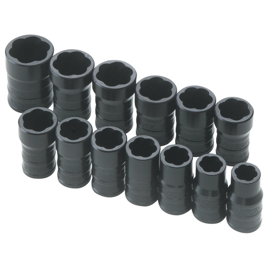 S K Hand Tools Turbo Socket Set 13 Pc. 3/8"" Drive Sae & Metric