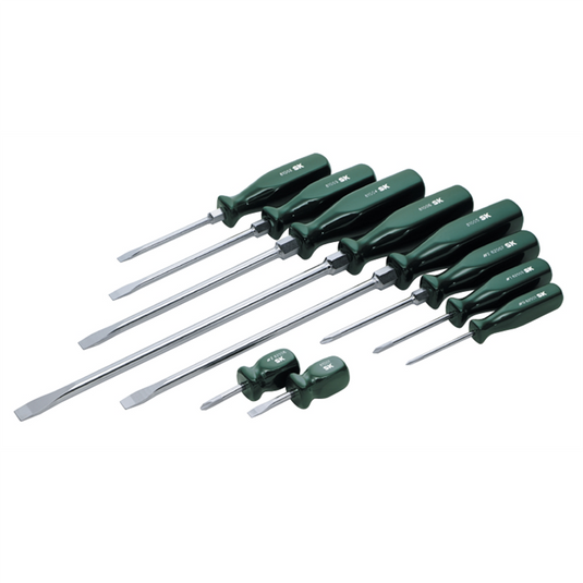 S K Hand Tools Screwdriver Set 9 Pc. Combination Suregrip