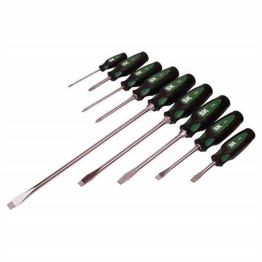 S K Hand Tools 9 Pc. Screwdriver Set Combination Suregrip
