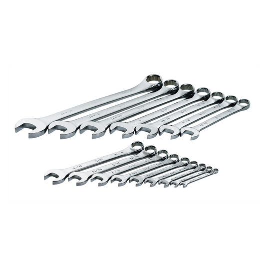 S K Hand Tools WRENCH SET COMBINATION 16 PC SAE HI POLISH