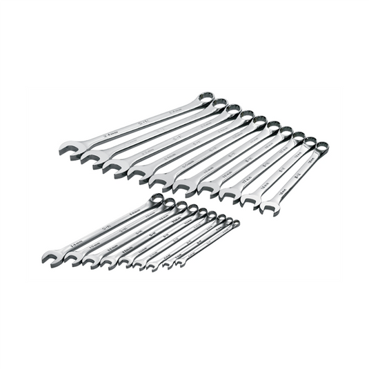S K Hand Tools WRENCH SET COMBINATION 19 PC METRIC LONG HI POLISH