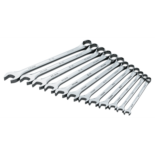 S K Hand Tools WRENCH SET COMBINATION 12 PC METRIC LONG HI POLISH