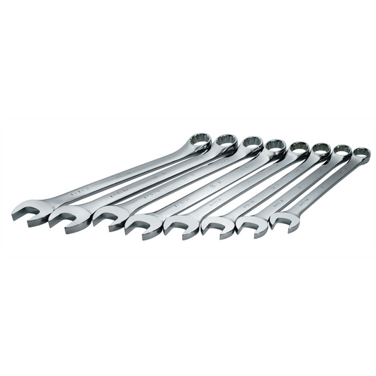 S K Hand Tools WRENCH SET COMBINATION 8 PC SAE LONG HI POLISH