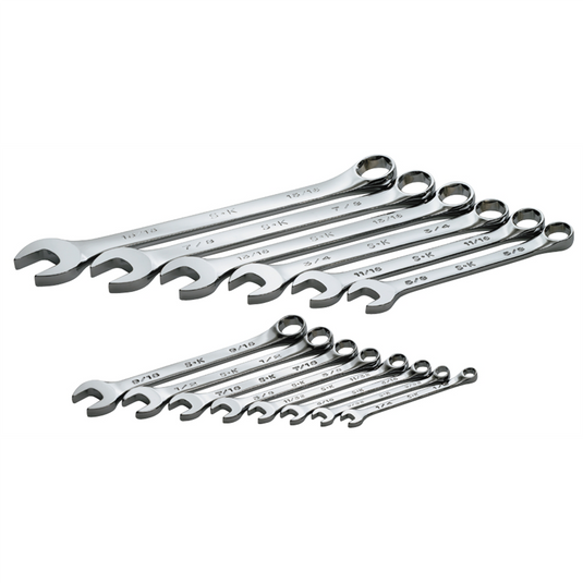 S K Hand Tools WRENCH SET COMBINATION 14 PC SAE HI POLISH