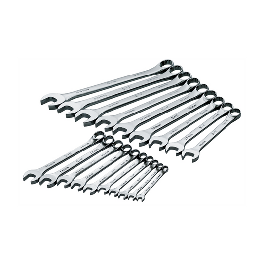S K Hand Tools WRENCH SET COMBINATION 19 PC METRIC HI POLISH