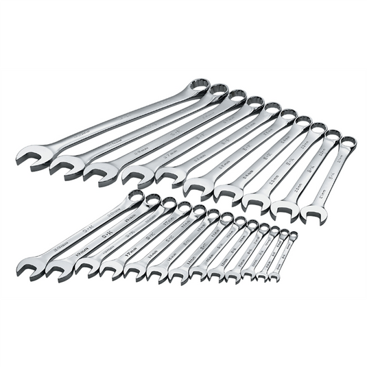S K Hand Tools WRENCH SET COMBINATION 23 PC METRIC HI POLISH