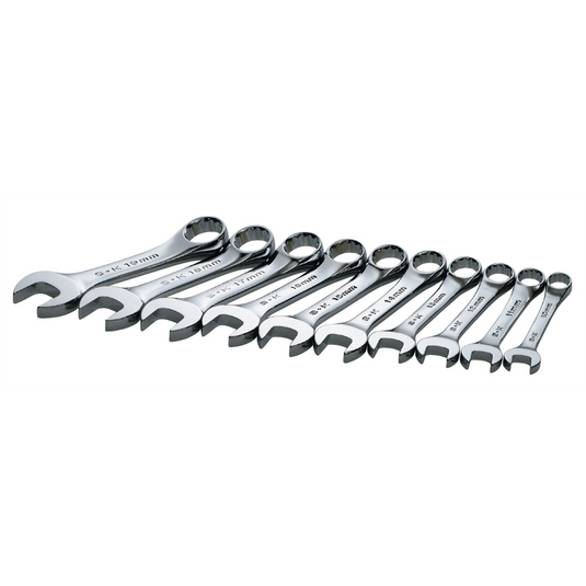 S K Hand Tools 10PC STUBBY METRIC WRENCH SET 10MM-19MM