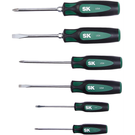 S K Hand Tools 6 Pc. Cushion Grip Screwdriver Set
